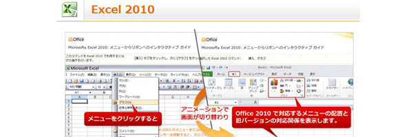Officeインタラクティブガイド　Office2003→2010の操作の戸惑い解消